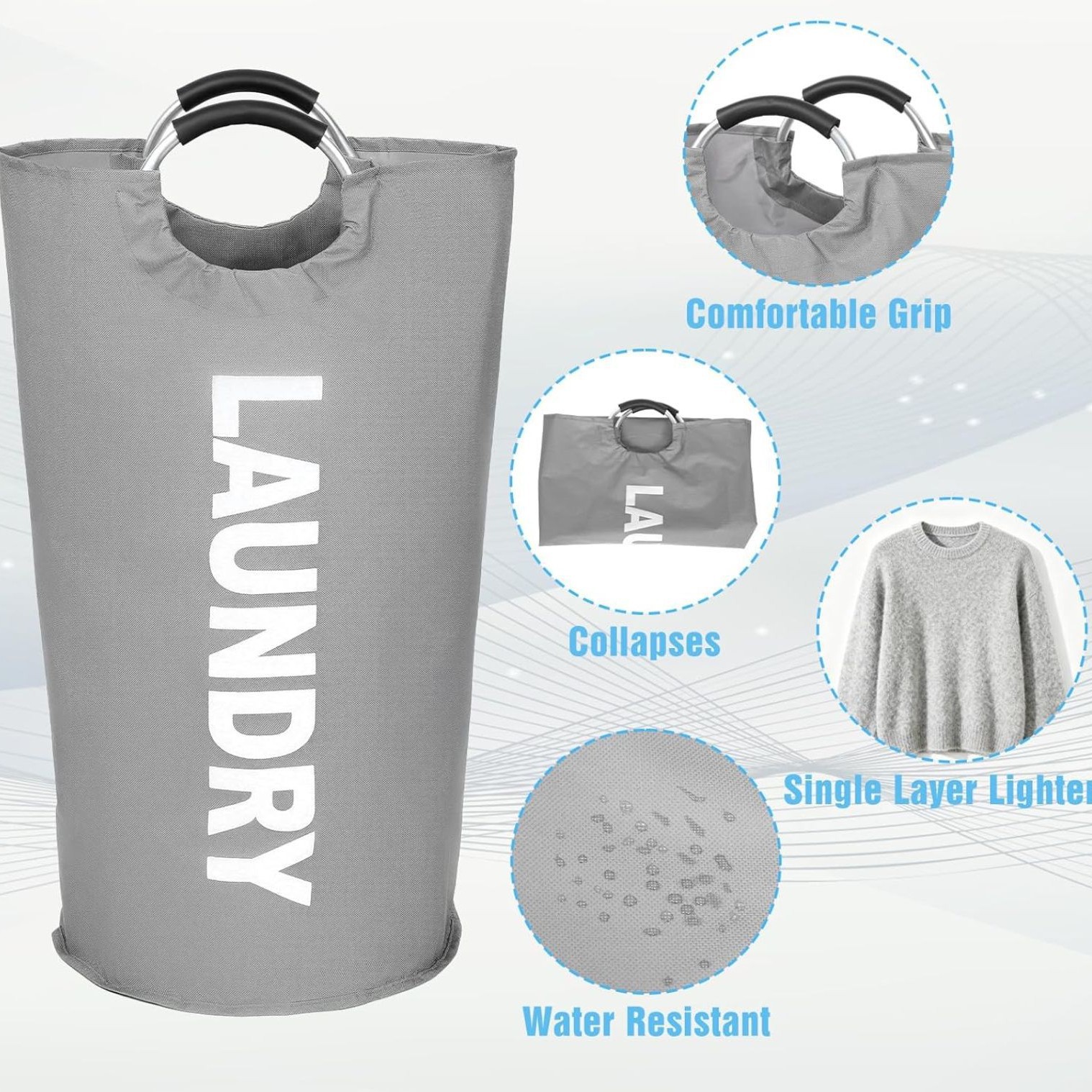 Canvas transfronterizo Amazon bolsa de lavandería ropa sucia cesta de almacenamiento de ropa plegable bañera de ropa gran capacidad sucia