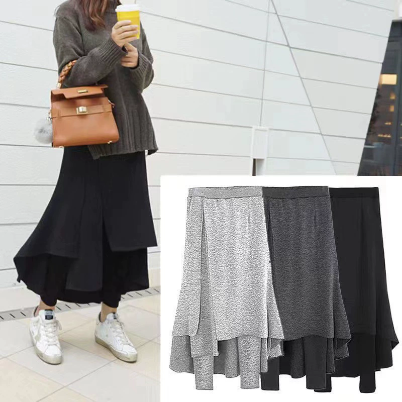 2202 европейские и американские осенние и зимние толстые сестры утолщены и бархатны поддельные две нерегулярные брюки