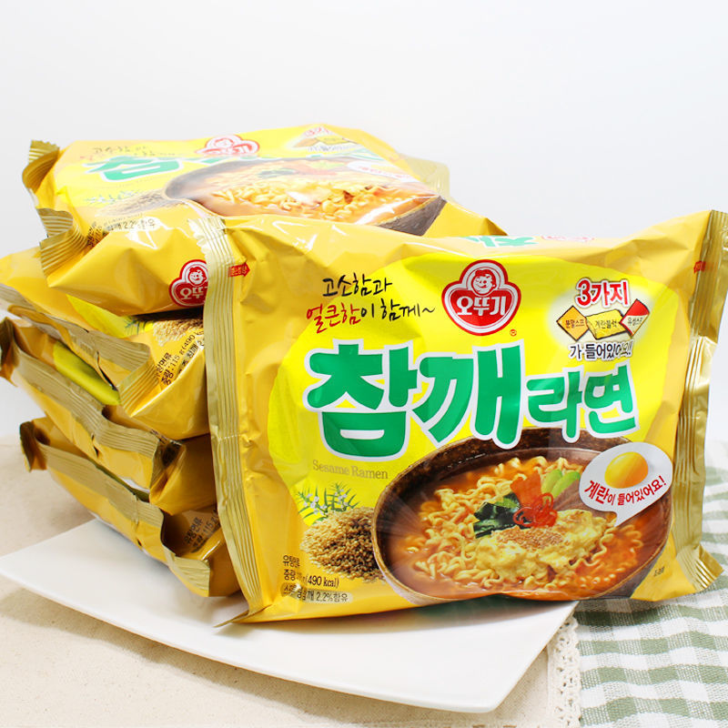 韩国芝麻鸡蛋拉面115g*4袋韩剧速食网红泡面方便面煮面