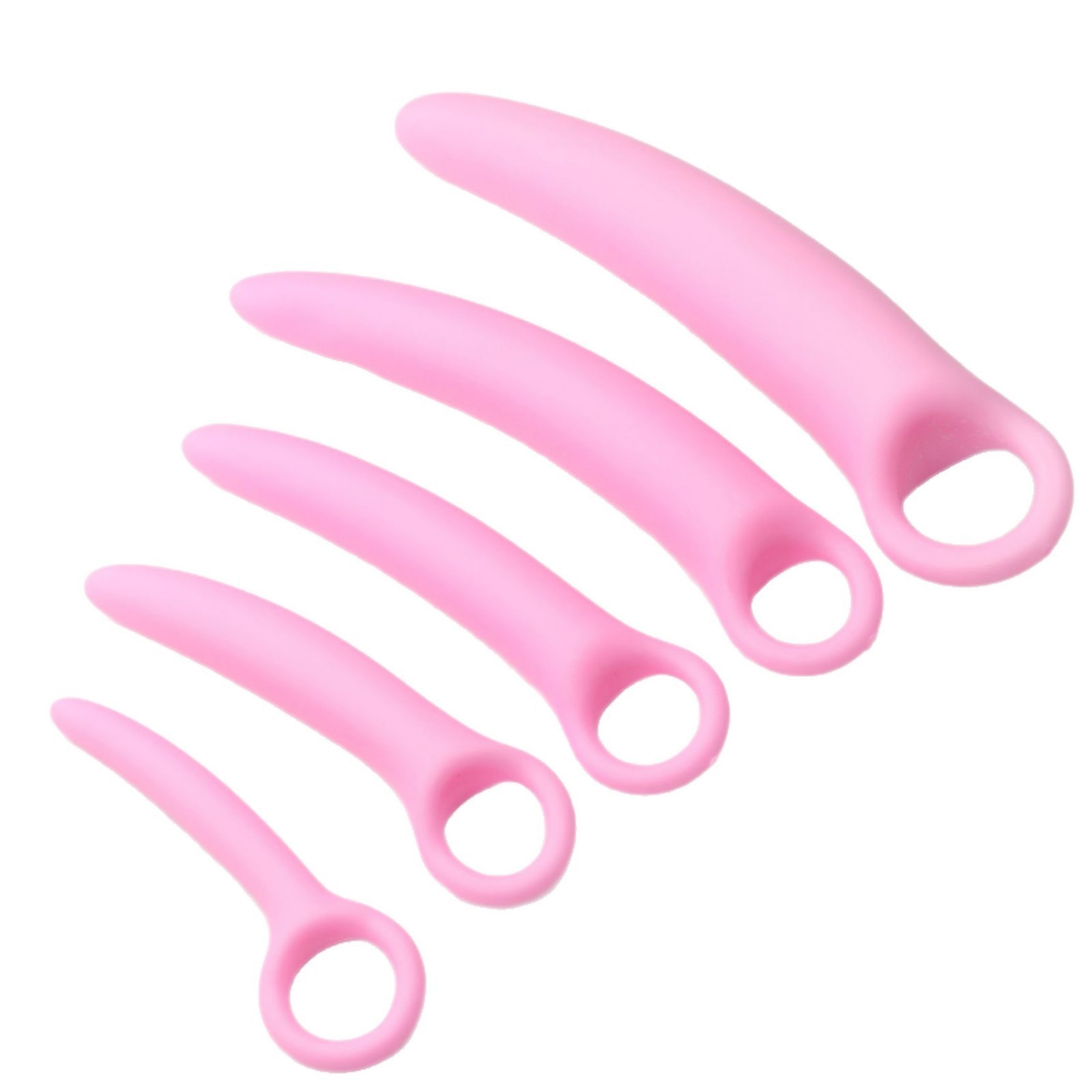 Progressive Vaginal Dilator Trainer Set, TPE, Manual Spasm Relief, Pink Size 5 — detail image 6