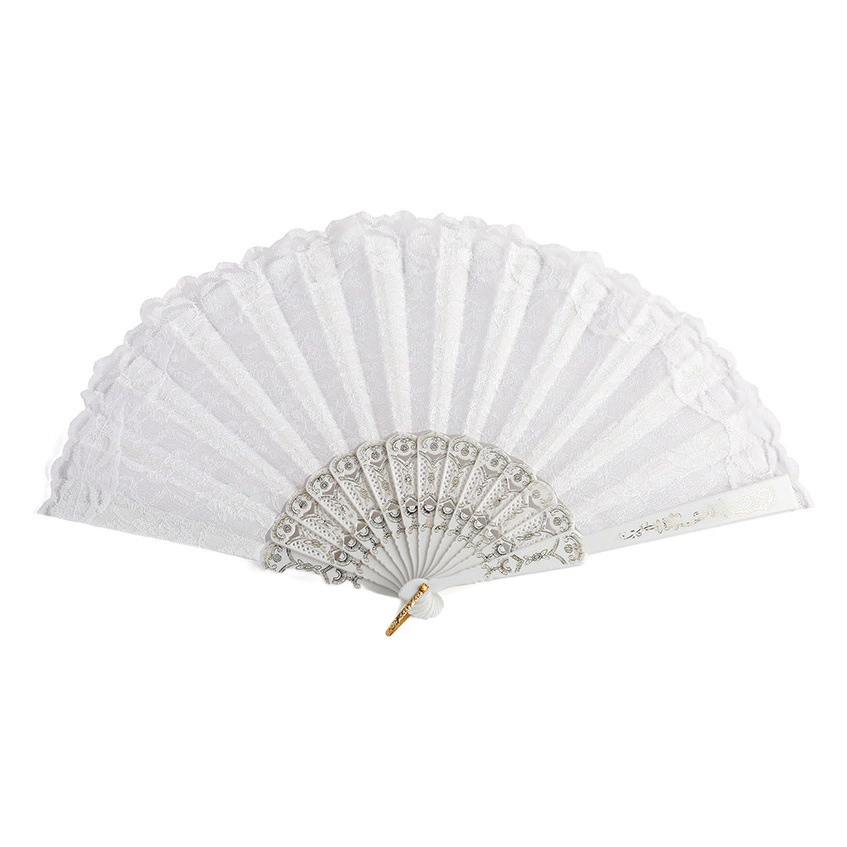 Заводской антикварный двойной кружевной веер с орхидеями танцевальный пластиковый складной веер оптом реквизит для выступлений
