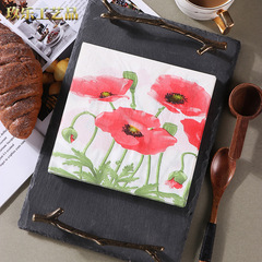 New style morning glory printed napkins, suitable for Western restaurants, bakeries, wholesale facial tissues