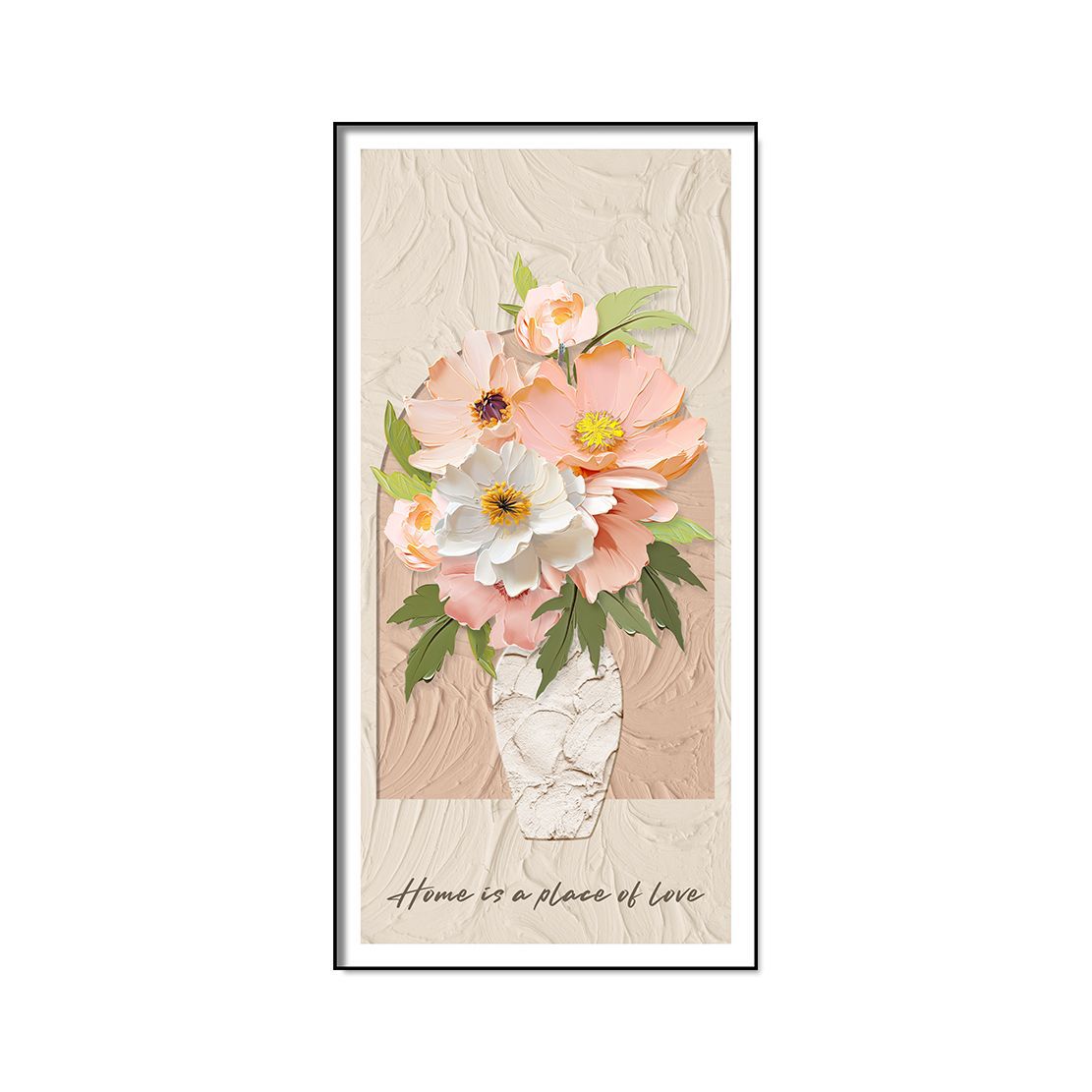 Entrada decoración pintura flor pintura al óleo pasillo minimalista moderno pasillo pasillo vertical sala de estar frente a la puerta pasillo final gran pintura