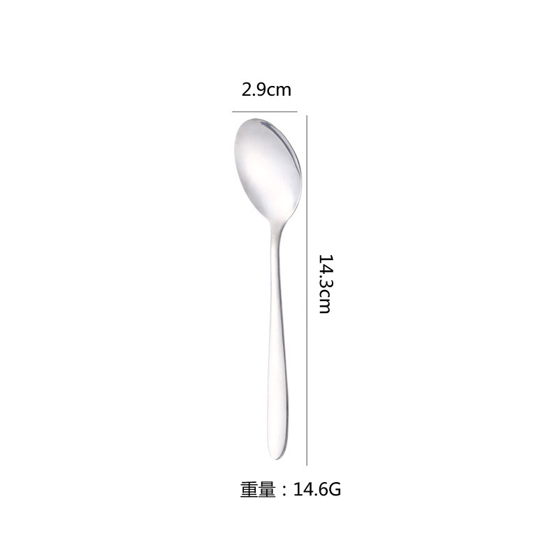 ステンレススプーン家庭用長柄スプーンシンプルコーヒースプーン子供食事攪拌スプーン工場食堂スプーン|undefined