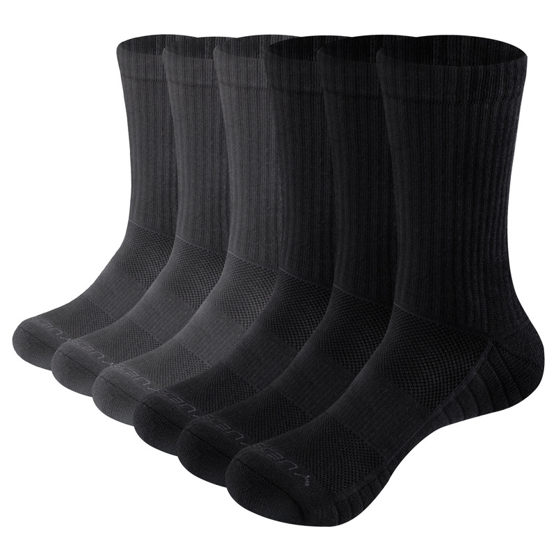 Yuedge Men's and Women's Mid-Calf Sports Socks, Combed Cotton Sweat-Absorbent Towel Bottom Hiking, Running, Basketball Socks