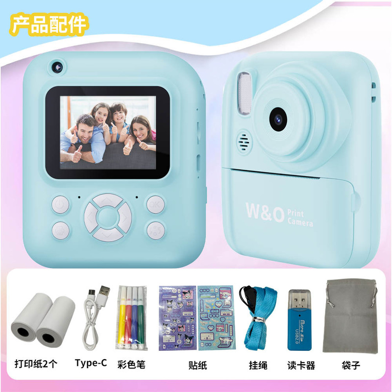 Cross-Border New Q1 High-Definition Kidsren's Camera Polaroid Photo Printing Camera Student Gift Front and Rear Dual Cameras