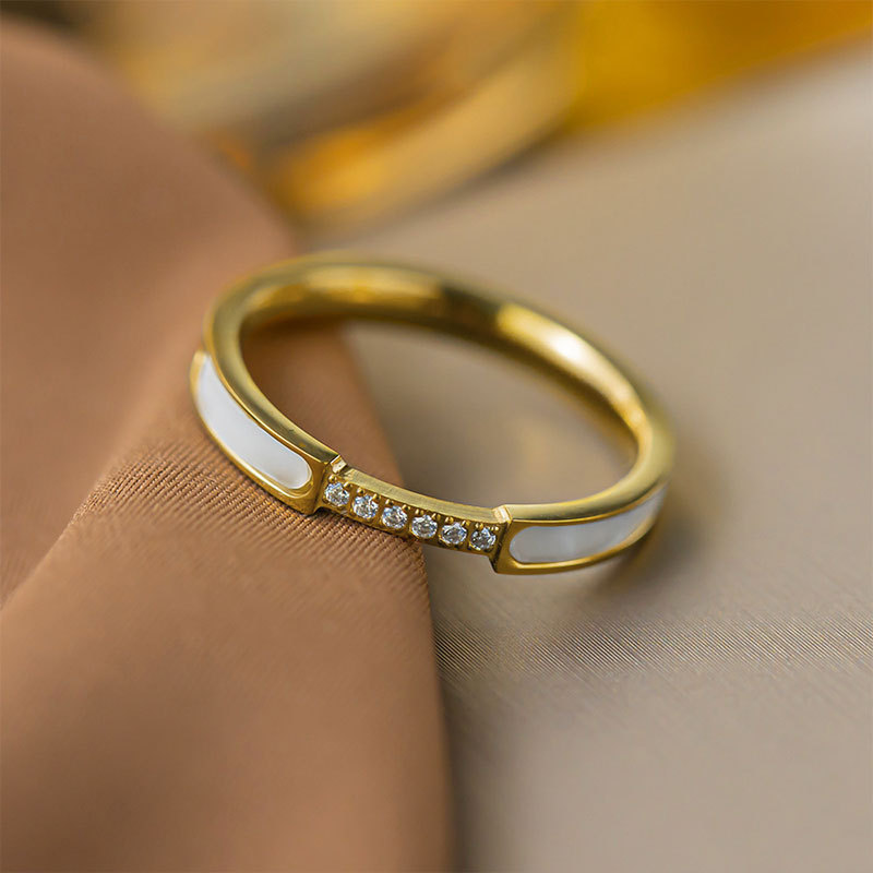 Grenzüberschreitender Verkaufsschlager: Japanische und koreanische, leichte und vielseitige Mikro-Einlegearbeiten aus Muscheln, Roségold und weißem Perlmutt_voghion.com