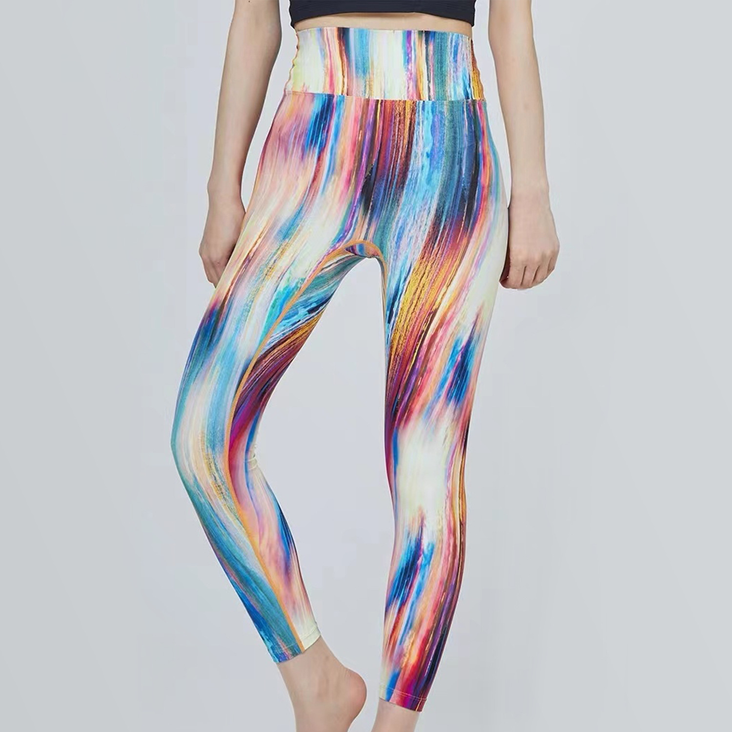 Colorful Cropped Yoga Pants - Variation 1