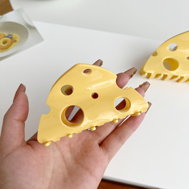 Cheese Cheese Hair Clip Women's Head Disc Hair Clip Fun Personality Clip Cute Cartoon Hollow Hair Clip Headwear