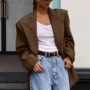 宽松美式中长款秋冬西服