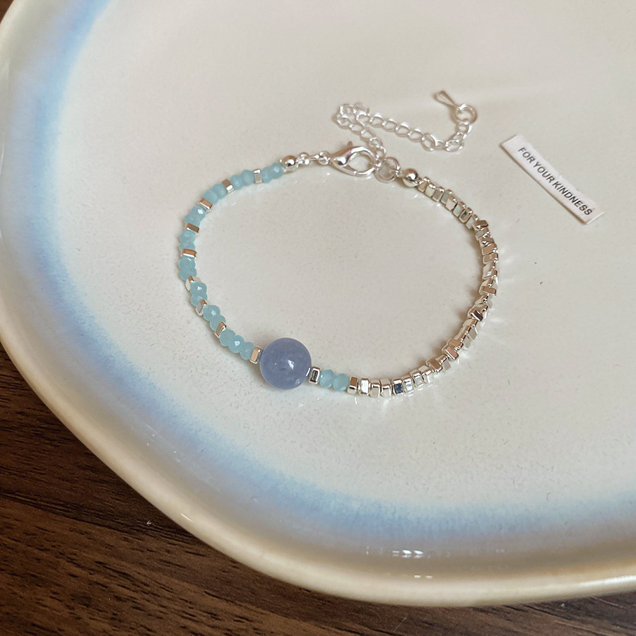 Pulsera-Azul-Cuentas redondas