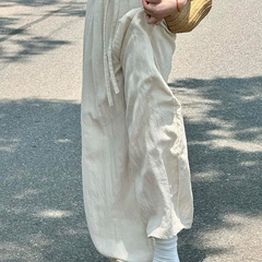 原麻色亚麻阔腿裤女夏季薄款胖妹妹遮肉显瘦垂感松紧腰棉麻休闲裤