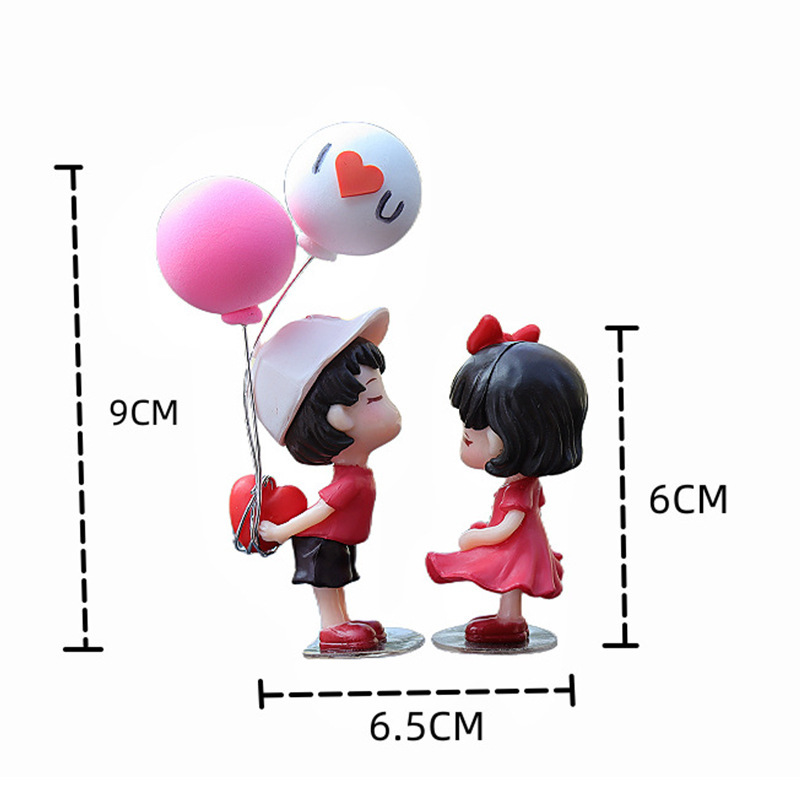 Internet Celebre Cute Couple Doll Electric Car Interior Ornaments Car Rearview Mirror Central Console Car Ornaments Interior Ornaments