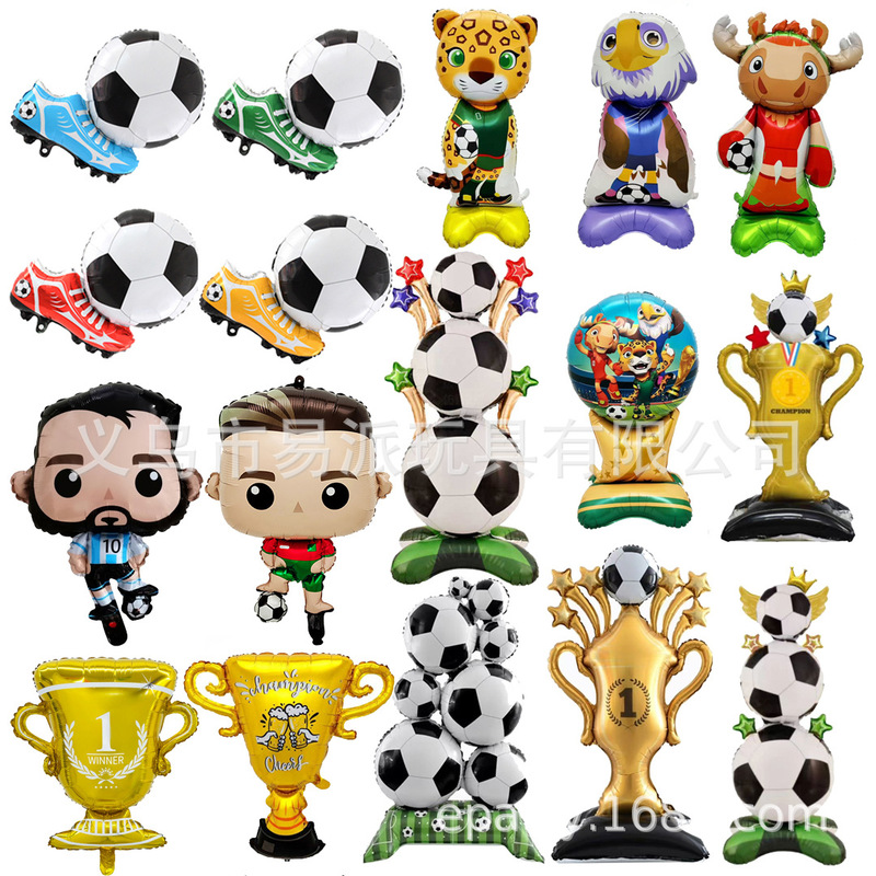 New Large Standing Football Balloon World Cup Football Golden Boot Award Sports Meeting Balloon Decoration Aluminum Film Balloon New Large Standing Football Balloon World Cup Football Golden Boot Award Sports Meeting Balloon Decoration Aluminum Film Balloon