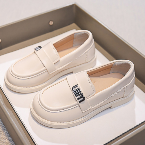 Children's Leather Shoes 2024 Spring Boys Black Dance Little Leather Shoes British Style Baby Primary School Children's Performance Shoes