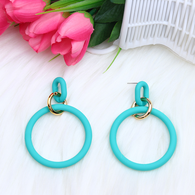 Daily Occasion Acrylic Material 1 Pair Casual Round Spray Paint Arylic Earrings