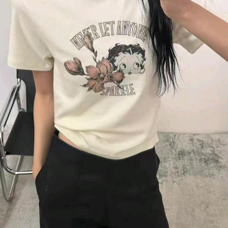 Visual &nbsp; Space Korea Dongdaemun Stylish and Youthful Floral Betty Short-Sleeve T-Shirt