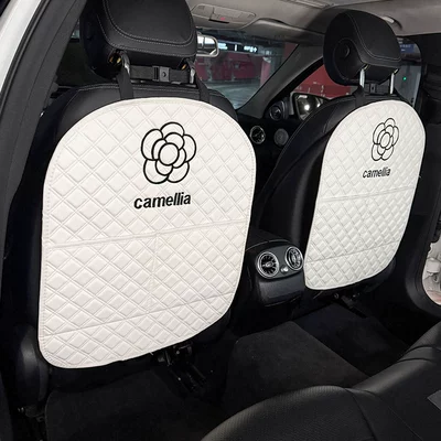Camellia Car Anti-Kick Mat Universal Chair back anti-kick pad - 1-pair-of-white-camellia-anti-kick-pads