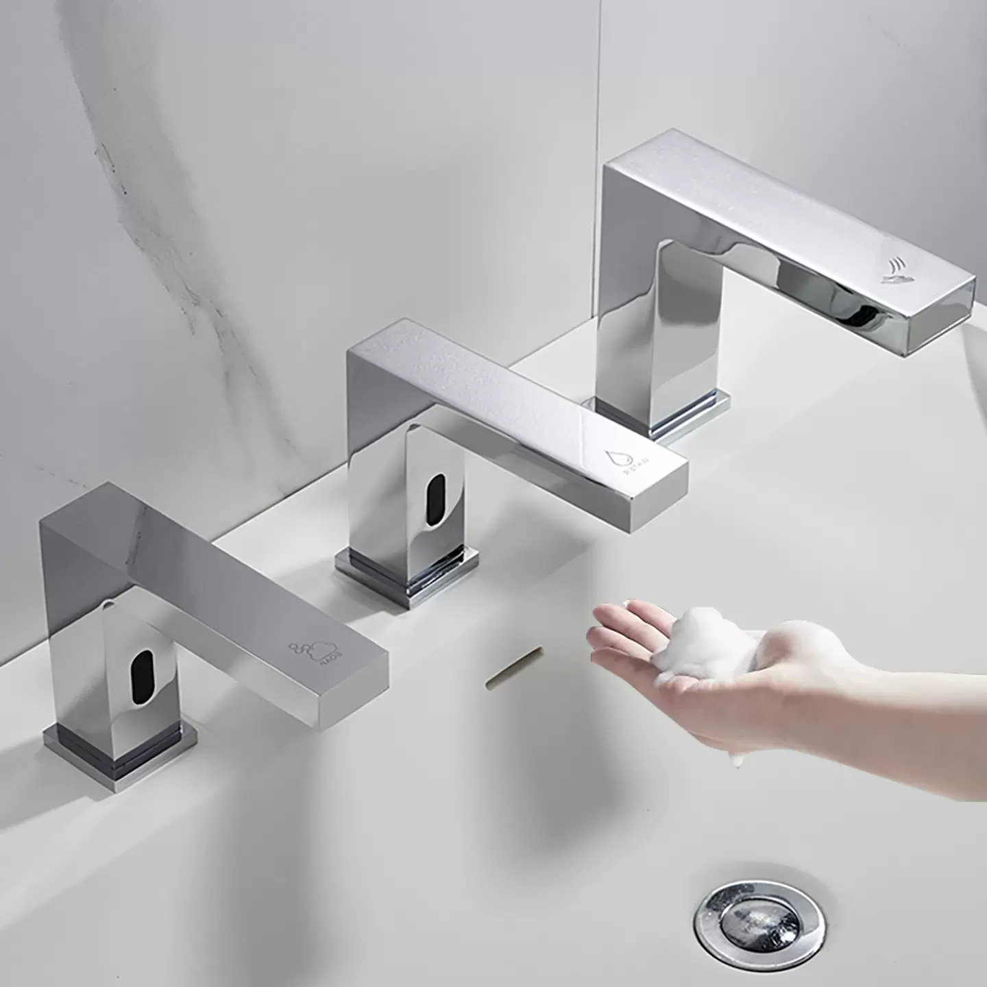 台面感应皂液器龙头组合三合一烘干给皂器入墙卫生间干手器速干