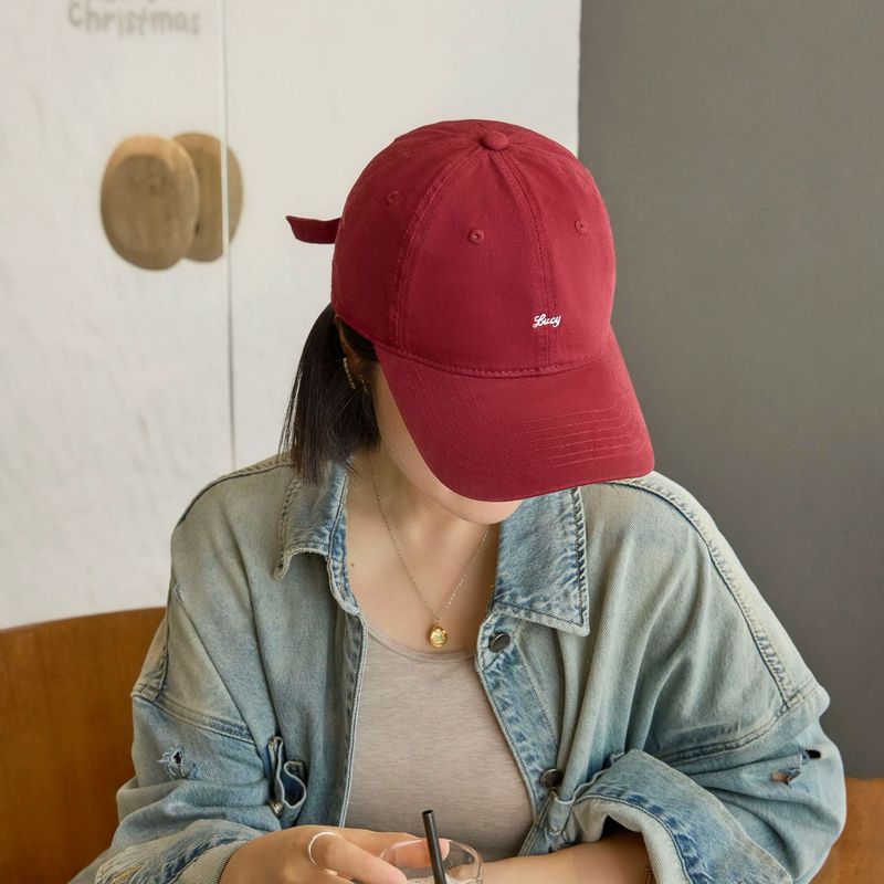 美式鸭舌帽女大头围字母刺绣显脸小软顶2025新款百搭韩版棒球帽男|undefined