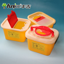 方形推蓋翻利器盒3L手提垃圾桶黃色一次性醫廢物利器盒銳氣盒廠家