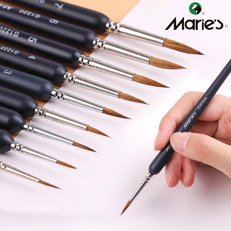 Marley G1220 wolf hair Hook pen hand painted watercolor gouache traditional Chinese painting drawing brush nail oil brush Hook pen
