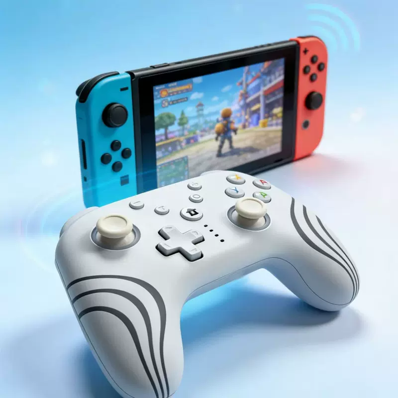 SWITCH蓝牙无线手柄 适用于安卓/苹果 带六轴体感震动RGB炫彩配件