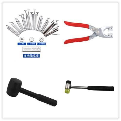 Rivet Tool Set Metal Pop Rivet Hand Tapping Tool Kit Snap Fastener Clasp Five-Prong Clasp Denim Button Riveting Tool