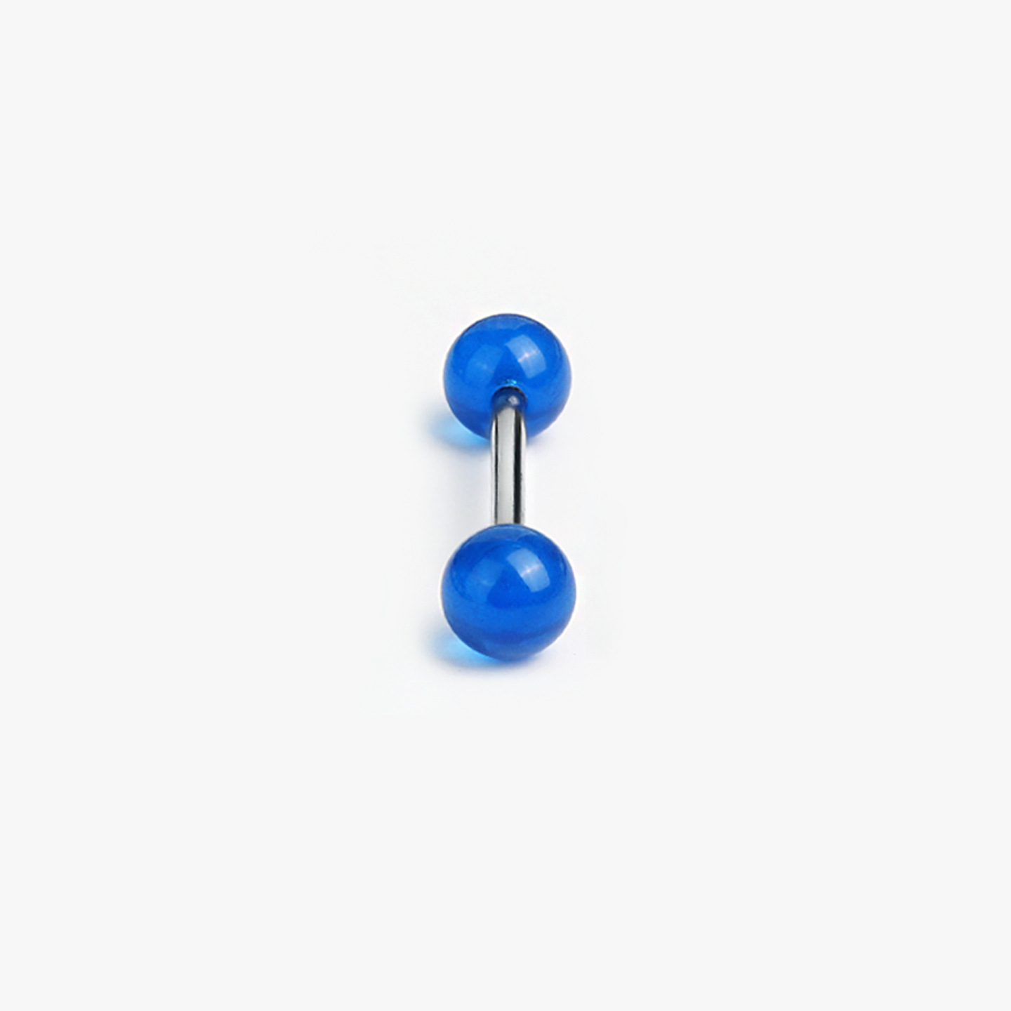 7-Color Polarized Cat Eye Gradient Tongue Piercing Fine Glitter Acrylic Titanium Steel External Thread Barbell detail image 17