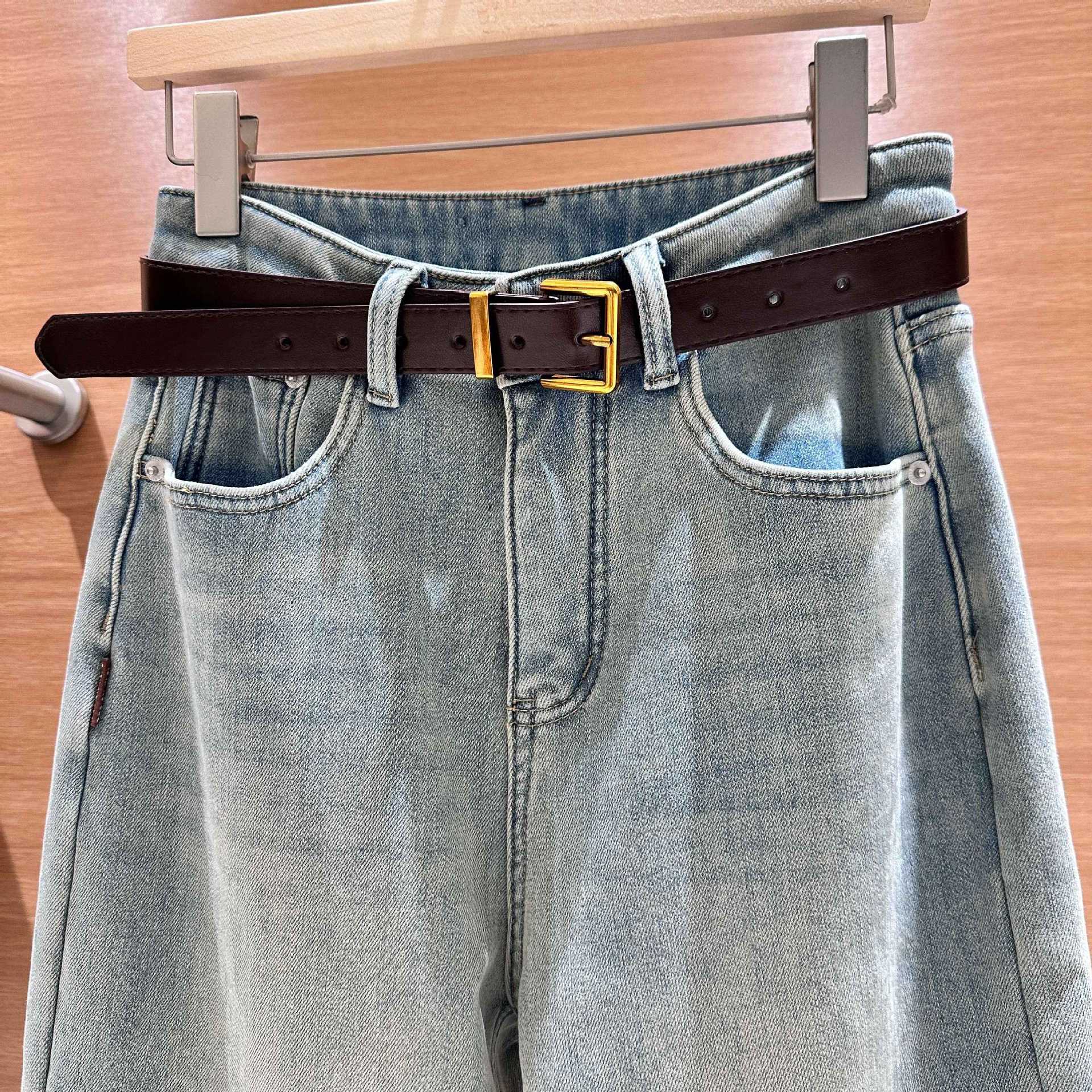 [메인 푸시 청바지] 겨울 작은 따뜻한 보물  기모 두껍게  벨트를 보내  150CM 이상