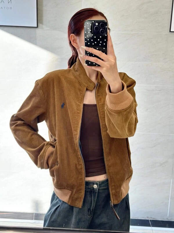 RL拉夫老钱风灯芯绒外套小马标刺绣复古男女同款宽松夹克复古风|undefined