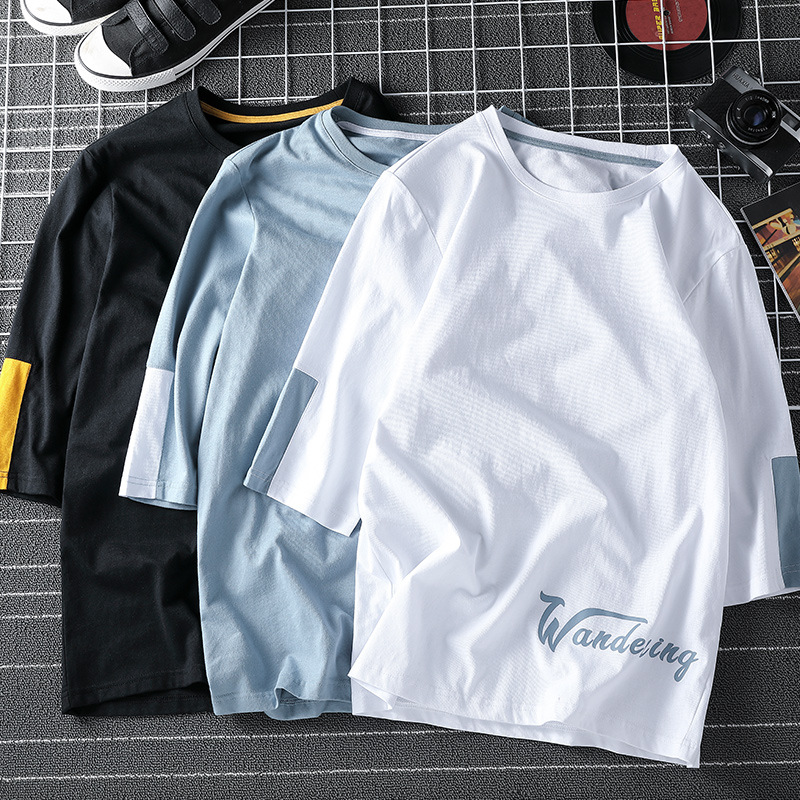 透氣2021新款男士短袖t恤夏季棉質吸汗大碼寬松半袖體恤男裝 胖子