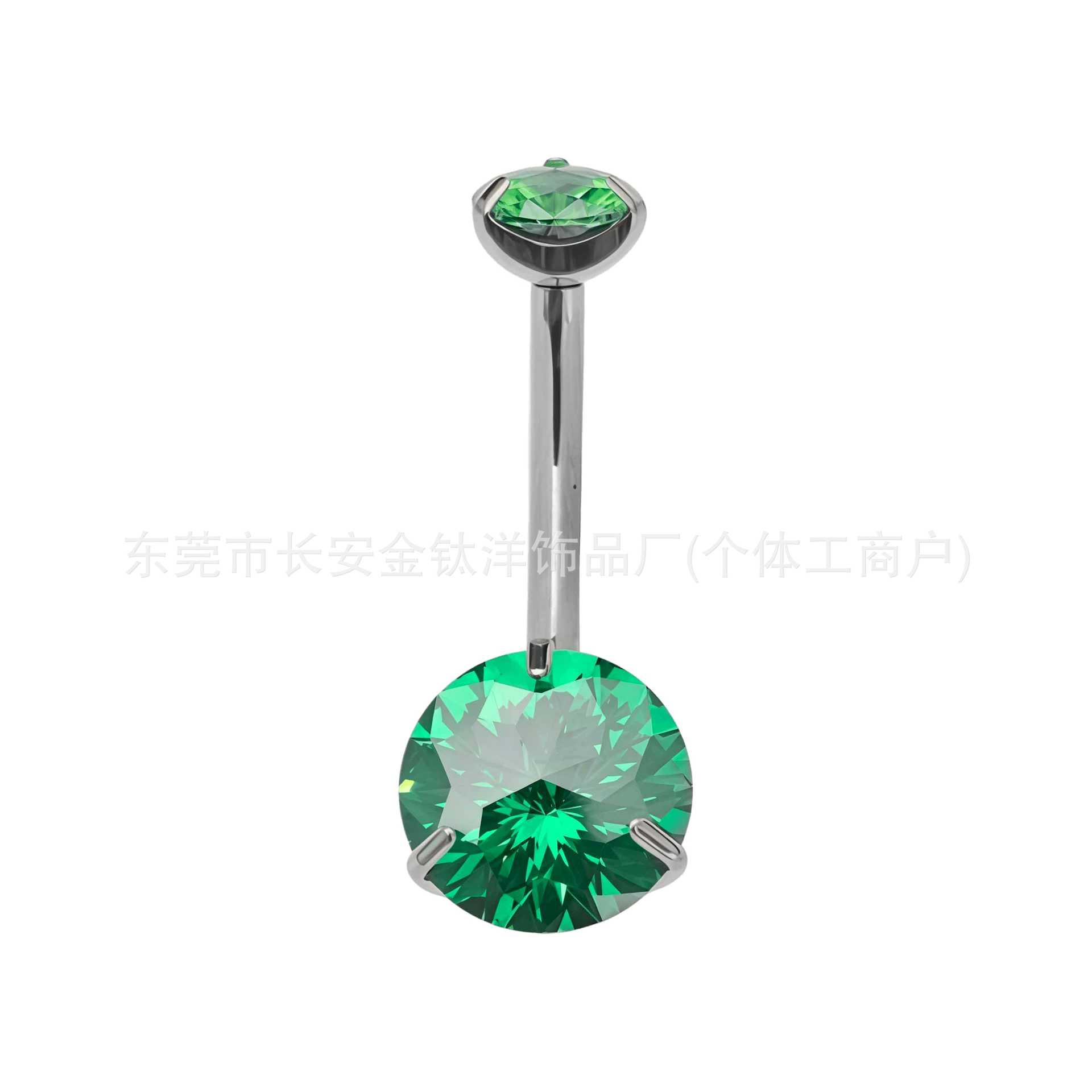 F136 Titanium Internally Threaded Zirconia Curved Barbell Belly Button Ring G23 Titanium Alloy Body Piercing Jewelry detail image 5