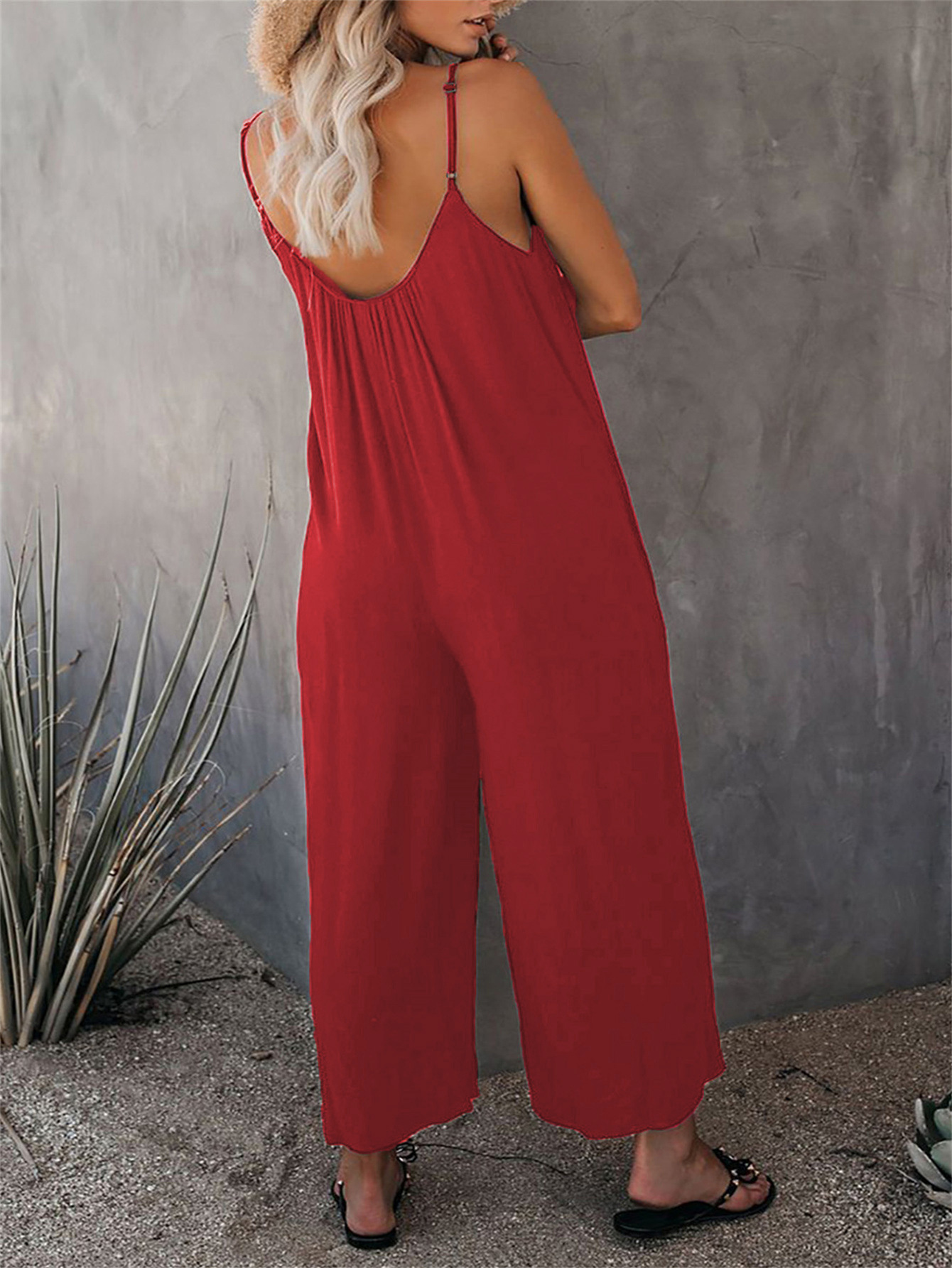 280g Weight Sleeveless Sleeve Length Full Length Pants Length Cotton Blend, Polyester Fabric Type Mid Waist Waist Line Jumpsuits Pants Type Bodysuits Tops Type Holiday, Daily Occasion Loose Fit Type Solid Color Pattern Summer, Spring Season Women's Gender Casual Style Women's Holiday Daily Bodysuits Casual Solid Color Full Length Jumpsuits 31