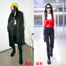 四季款欧美瑞典AC奚梦瑶大幂幂同款中低腰紧身小脚九分牛仔裤女