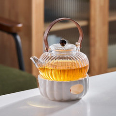 日本式ガラスティーポットろうそく台温茶ティーポット泡茶家庭用昼寝茶煮茶炉花ティーポット茶器セット