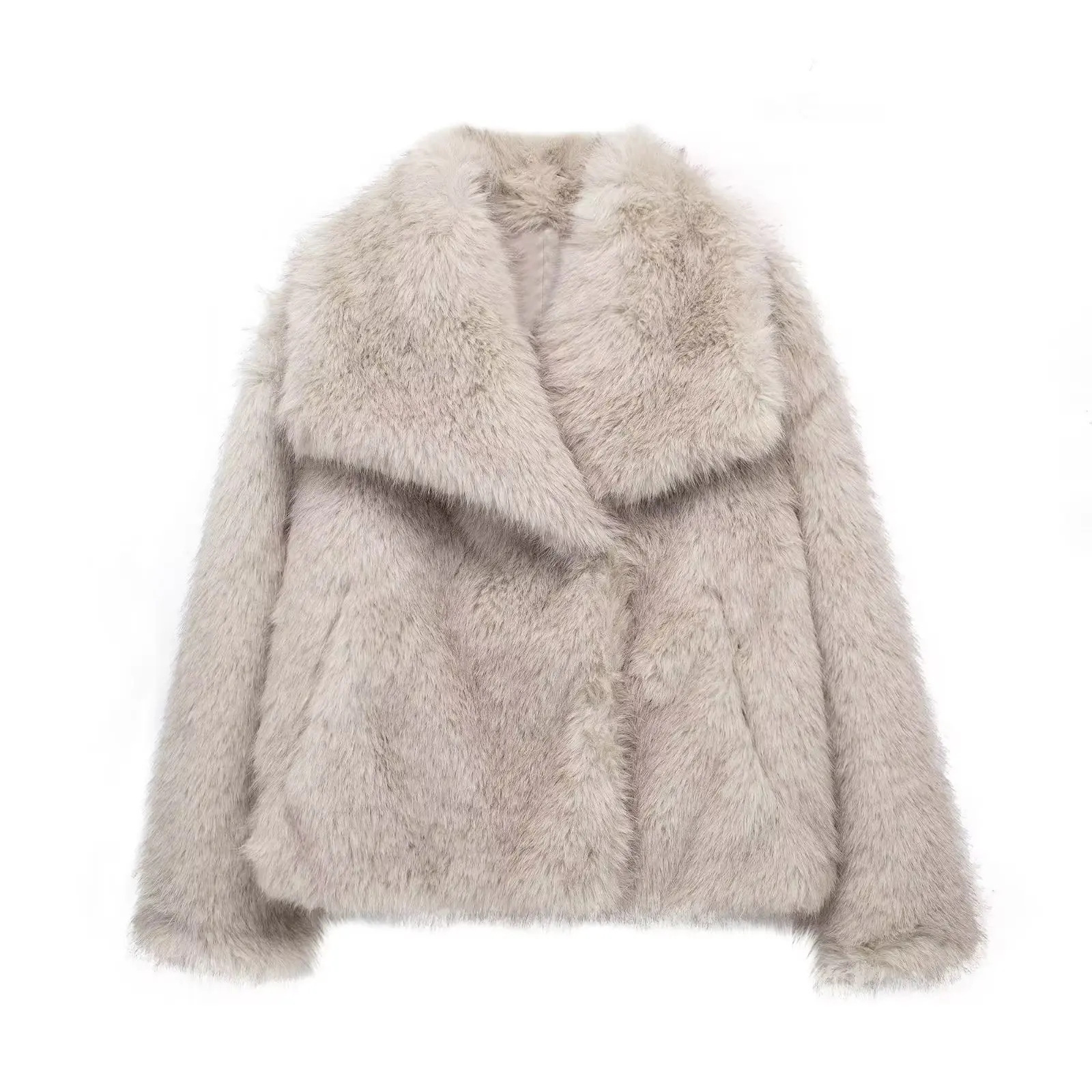 Long Sleeve Sleeve Length Women's Streetwear Solid Color Coat Faux Fur Coat