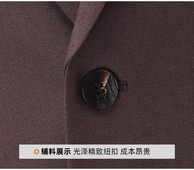 Bộ vest nam pha len dáng ôm, áo vest một hàng cúc cổ bẻ phẳng, quần xẻ tà sau giữa — Màu nâu Mocha chi tiết 26