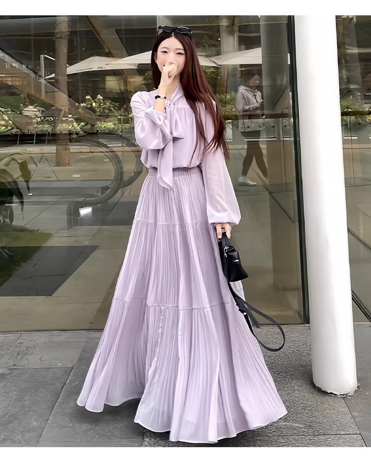 Chân váy xếp ly chữ A eo cao dáng xòe cho nữ mùa hè — Người đàn ông nhỏ màu trắng (chiều cao 150-155) chi tiết 10