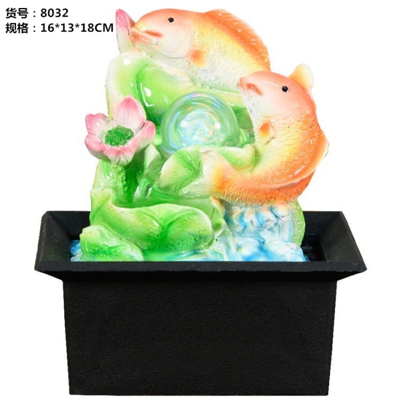 European-style Fountain Flowing Water Living Room Desktop Creative Home Decoration TV Cabinet Decoration Porch Lucky Gift Bonsai