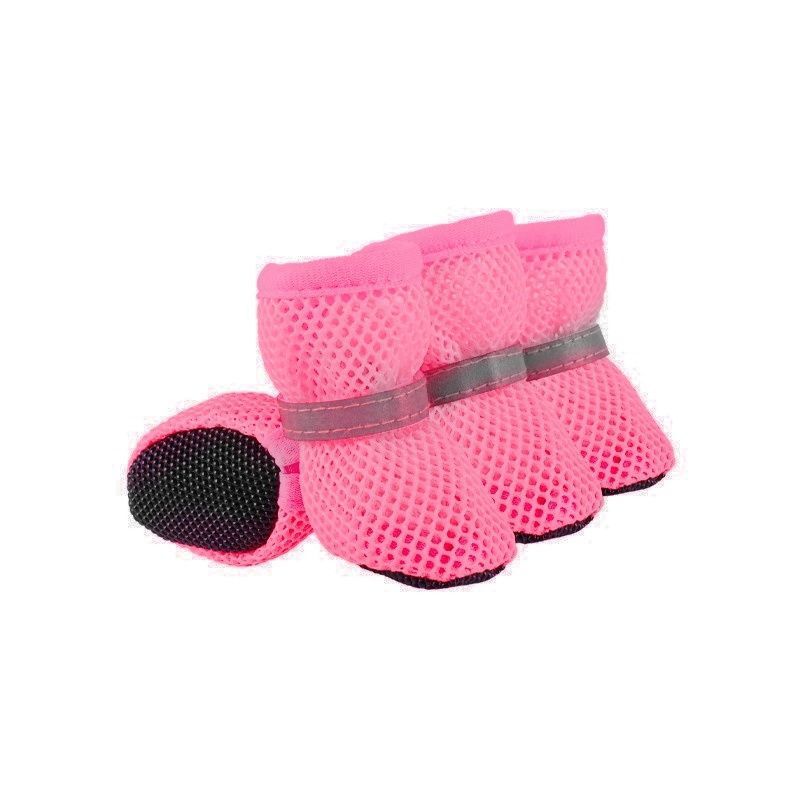 카니발 핑크 - 애완동물 신발 [4개 팩] 통기성 메쉬