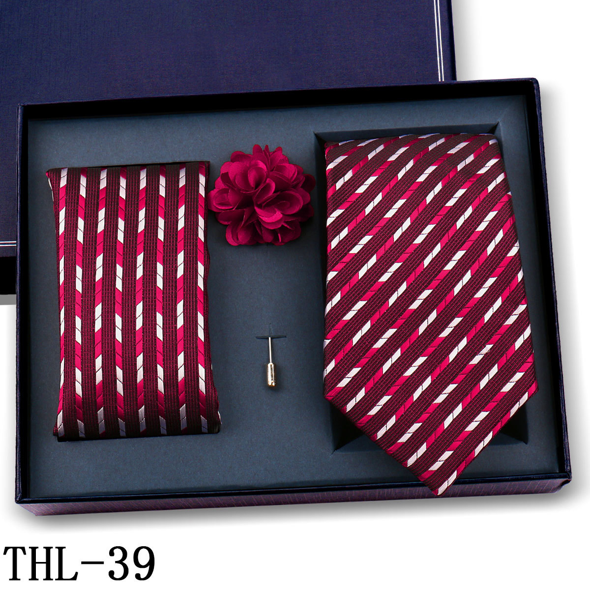 Juego de Corbata y Pañuelo para Hombre Poliéster para Bodas y Eventos de Negocios image 45
