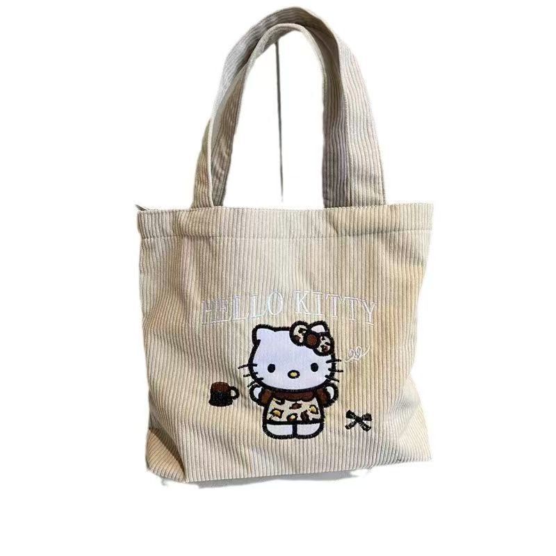 Neue Original KT Katzen Cord Handtasche Kosmetiktasche mit gehobener Optik Mini vielseitig große Kapazität Wasser- und Creme Aufbewahrungstasche Tragbar