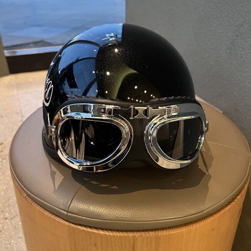 Suitable for trendy retro electric vehicle helmets, personalized wind protection, summer 3C certified safety helmet, unisex, sun protection half helmet