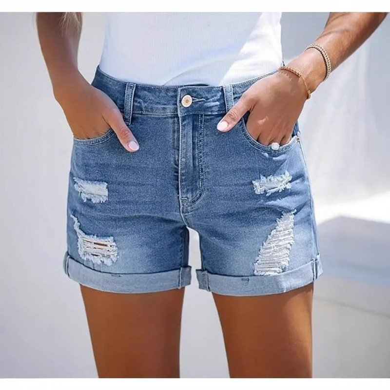 2025 Amazon Temu Women's Jeans High-Waisted Comfortable Slim Slim Fashion Straight Casual Denim Shorts 2025 Amazon Temu Women's Jeans High-Waisted Comfortable Slim Slim Fashion Straight Casual Denim Shorts