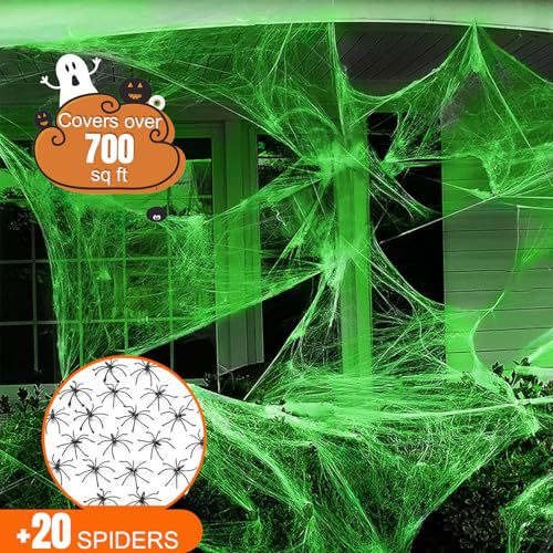 Accesorios de decoración de Halloween, algodón de araña luminoso, seda de araña, tela de araña, casa embrujada, decoración de la escena del bar, suministros de decoración
