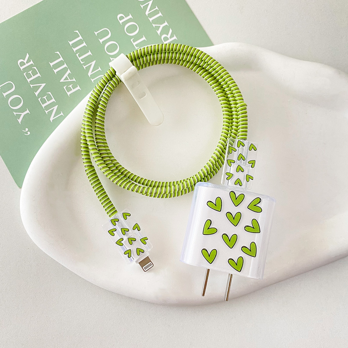 삼성 25w-multiple 녹색 사랑 [검은 테두리]-헤드 커버 스레드 커버 2 1 미터 흰색 녹색 회색 로프