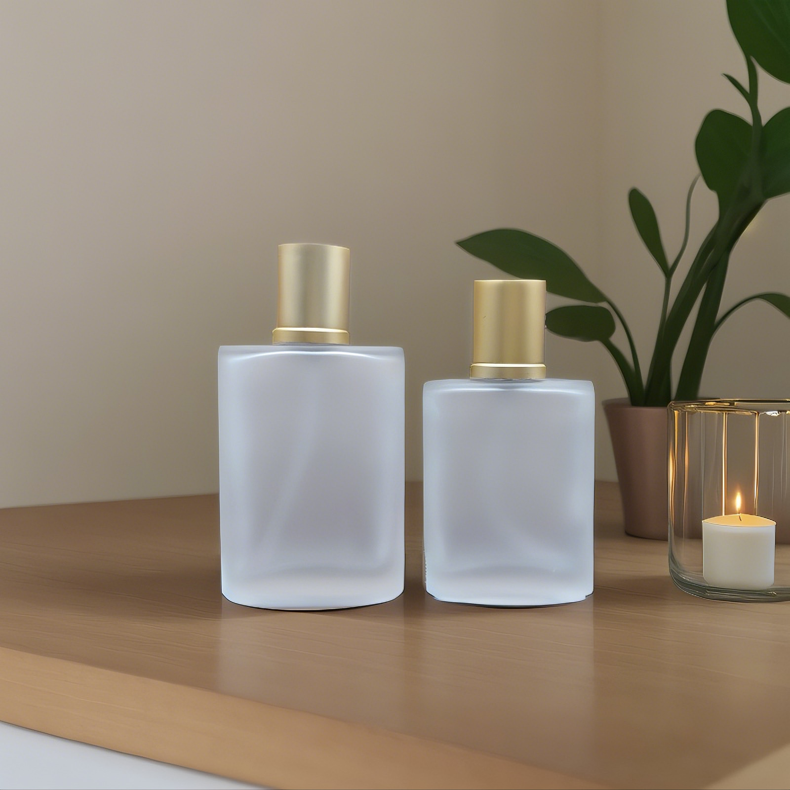 现货30ml透明香水瓶50ml四方磨砂香水喷雾瓶便携玻璃分装瓶