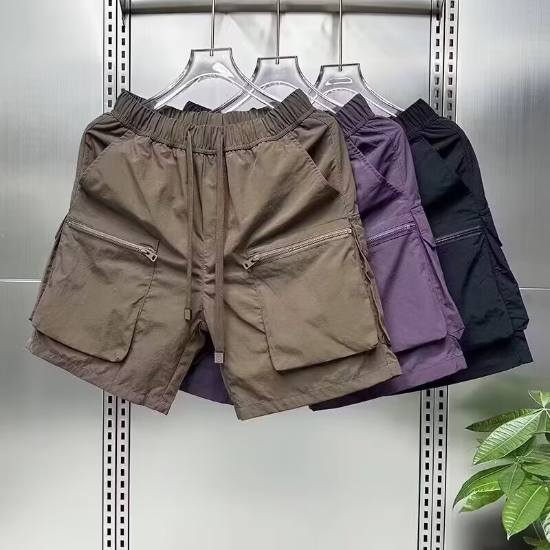 Cargo Shorts 2025 Summer Men's Fashion Casual Versatile Five-Point Shorts Multi-Pocket Quick-Dry Beach Shorts Men's Mid-Length Shorts