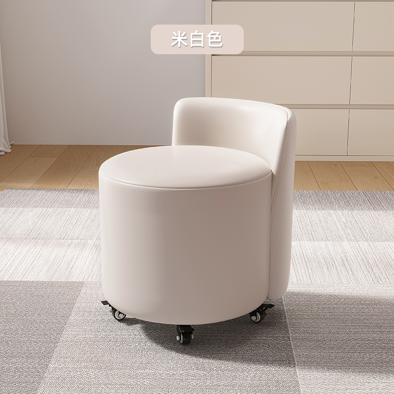 Rueda universal taburete pequeño hogar polea pequeño banco taburete bajo respaldo silla pequeña Luz de lujo suave bolsa sofá taburete Cambio de zapatos taburete